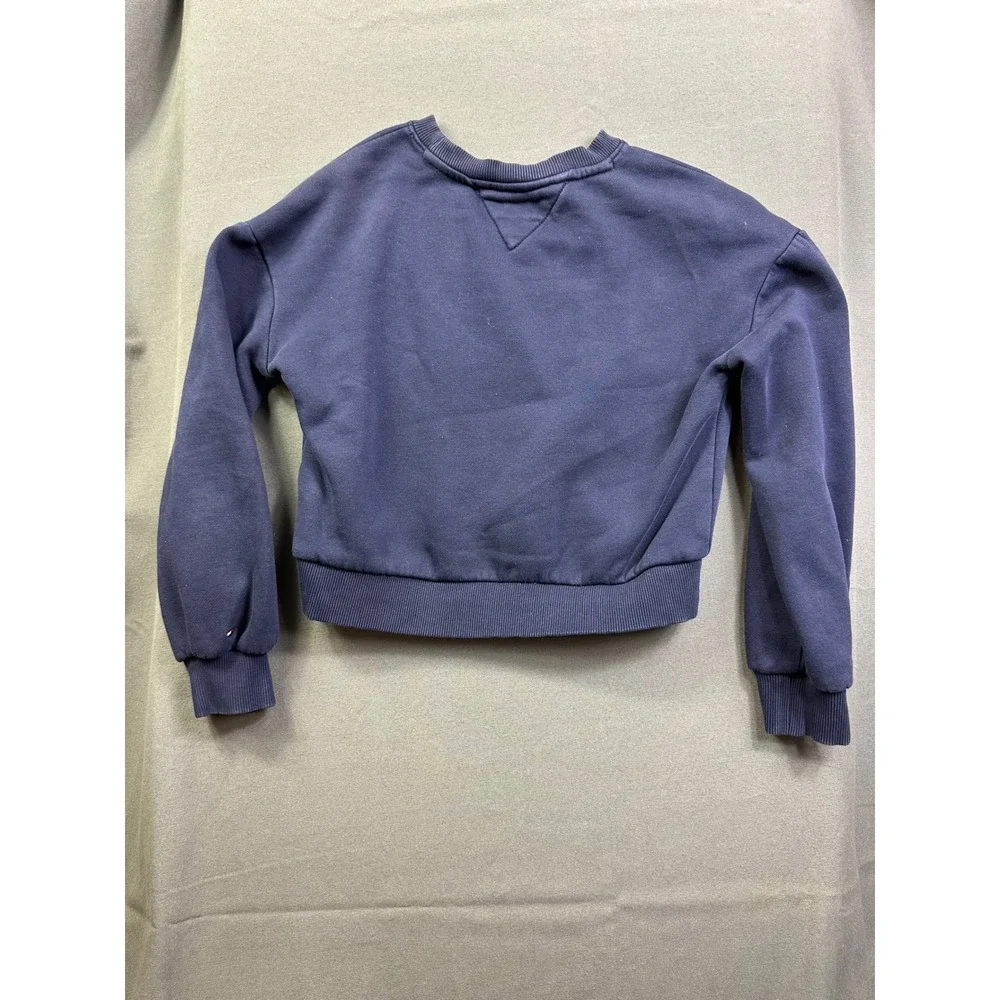 VT Tommy Hilfiger Kids Navy Blue Varsity TH Patch Crewneck Sweatshirt Pullover L